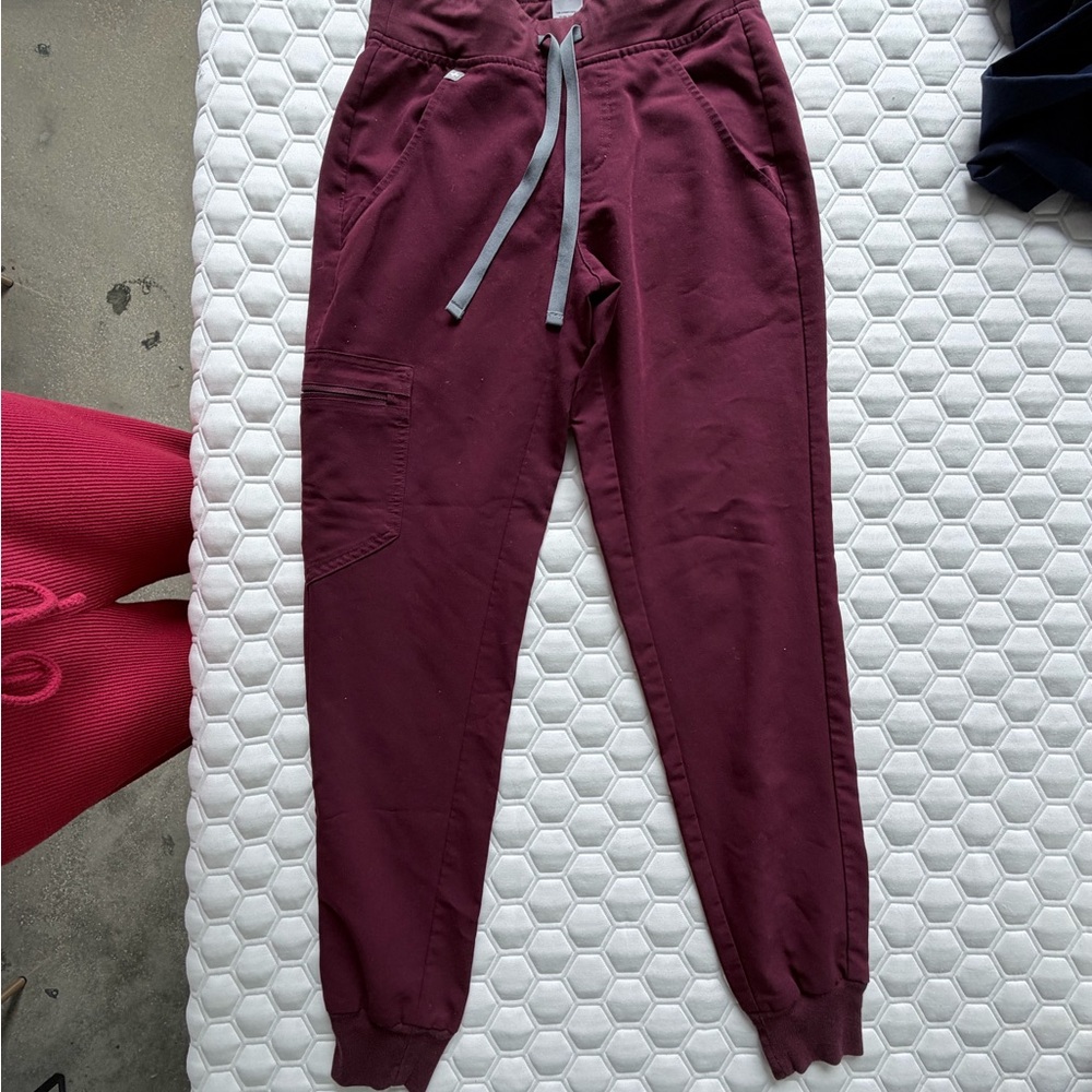 FIGS Women's Burgundy Scrub Joggers